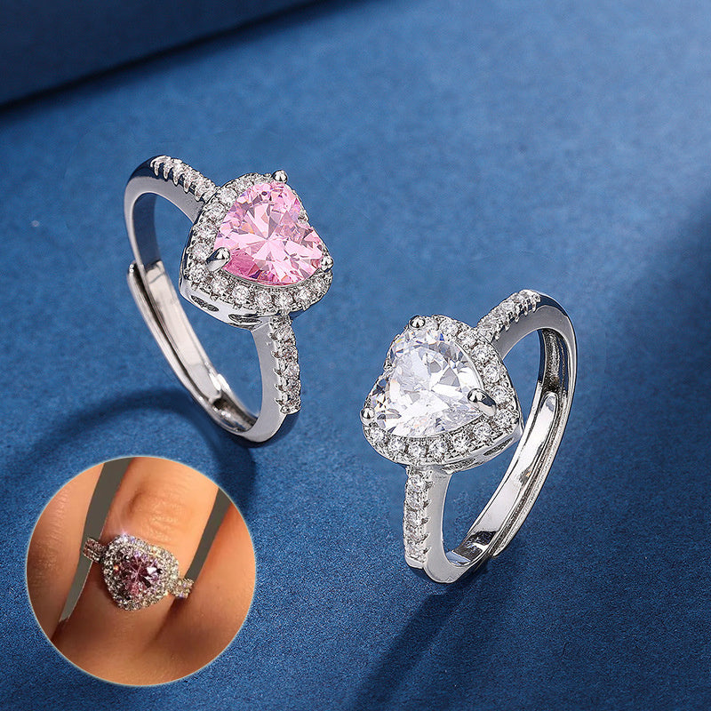 Diamanten Love Peach Hart Ring